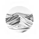 death valley desert with sand dunes and mountains in the background. no trees. tattoo design idea