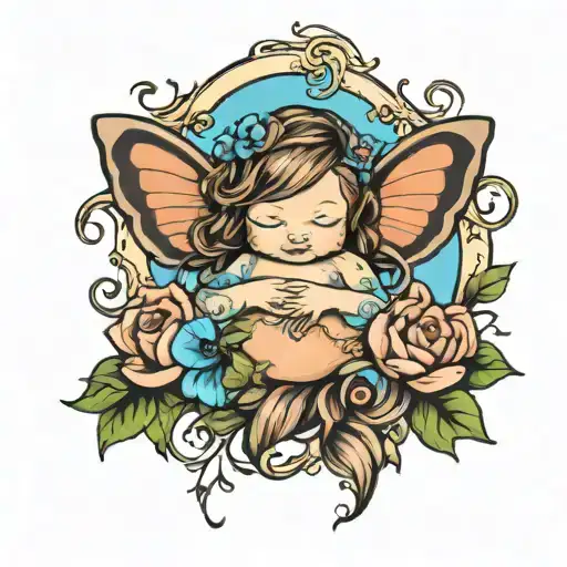miscarriage pregnancy loss baby tattoo design idea