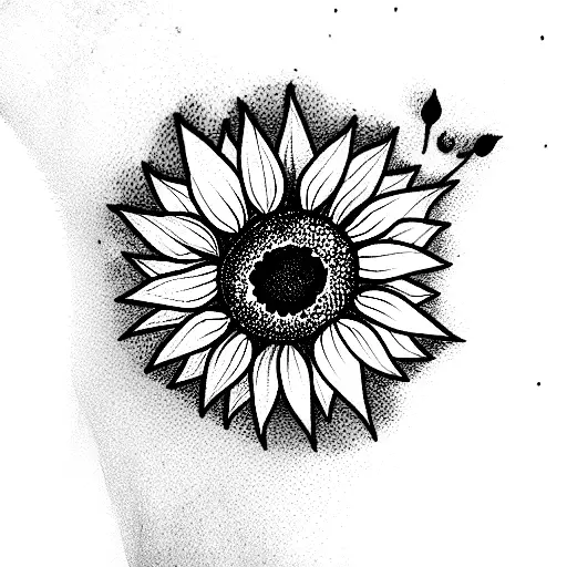 Sunflower tattoo design idea