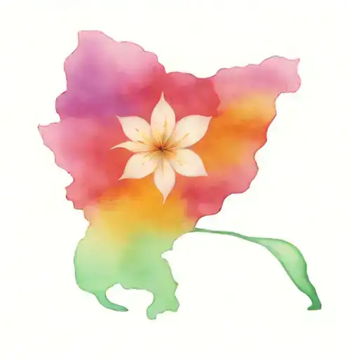 State flower of Texas, State Flower of Massachusetts, State Flower of Rhode Island, State Flower of Hawaii, State Flower tattoo design idea