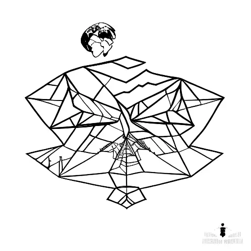 A minimalist tattoo of a paper airplane flying over a world map tattoo design idea