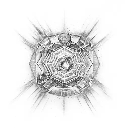 Fire metling ice cube with diamond inside tattoo design idea