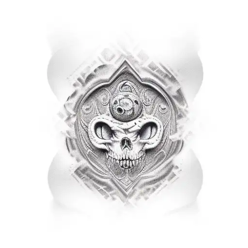 tooled leather with western space theme tattoo design idea