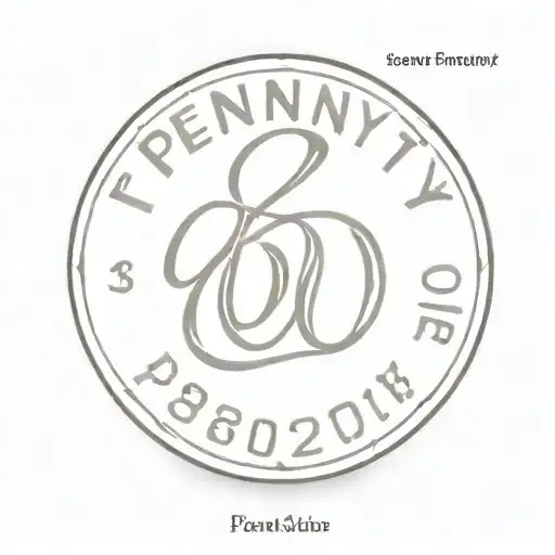 English one penny design. with the word Penny and the date 08-11-2013 tattoo design idea