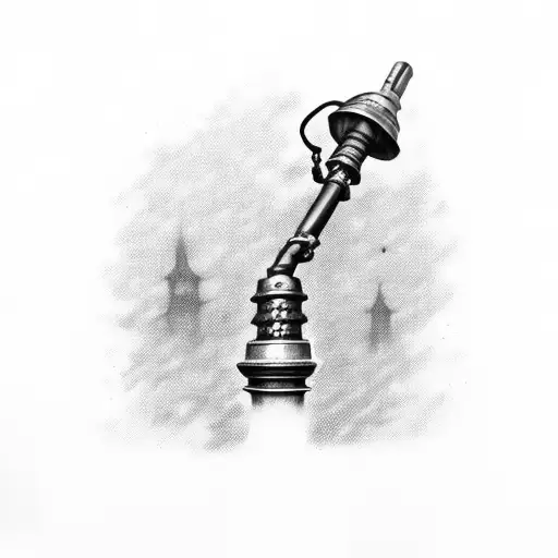 Jax's weapon, the lamppost, with a police badge attached tattoo design idea