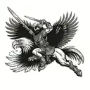 sikh warrior with eagle flying tattoo design idea