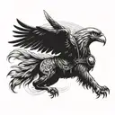 sikh warrior with eagle flying tattoo design idea