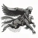 sikh warrior with eagle flying tattoo design idea