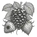 blackberry and strawberry tattoo design idea