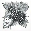 blackberry and strawberry tattoo design idea