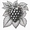 blackberry and strawberry tattoo design idea