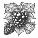 blackberry and strawberry tattoo design idea