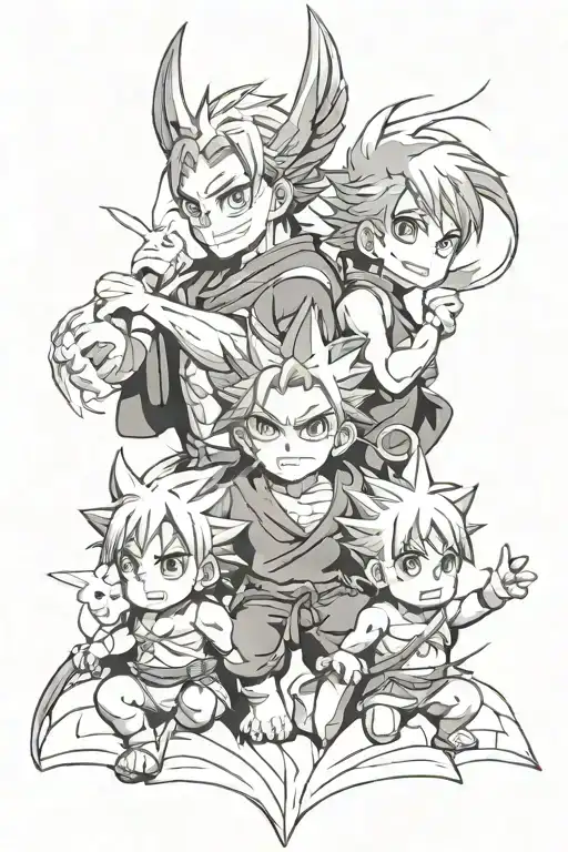 father and twin boys super tattoo design idea