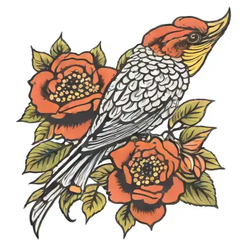 scarlett ibis roses body   tattoo design idea