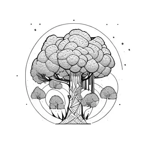 Broccoli burning man summer camp tattoo design idea