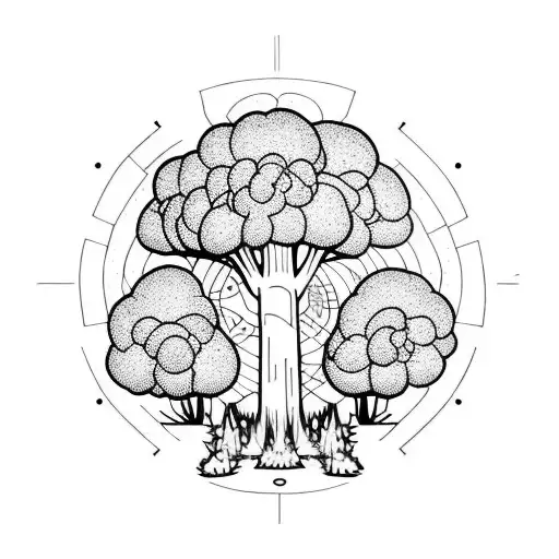 Broccoli burning man  tattoo design idea