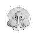 Broccoli burning man  tattoo design idea