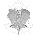 Broccoli burning man  tattoo design idea