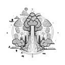Broccoli burning man  tattoo design idea