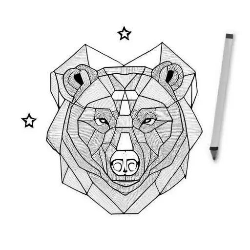 black bear, california state outline tattoo design idea