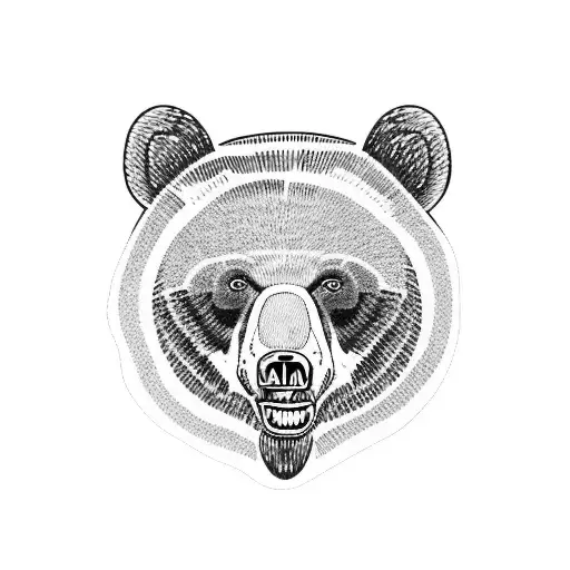 black bear, california state outline tattoo design idea