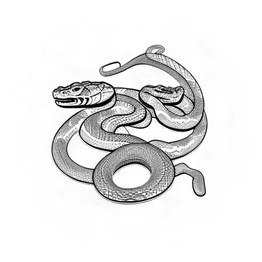 rattle snake coiled tattoo design idea