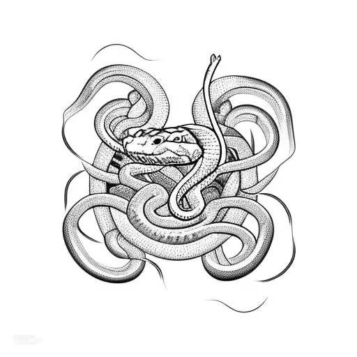 rattle snake coiled tattoo design idea