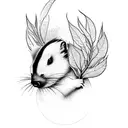skunk beside apple trees tattoo design idea