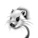 skunk beside apple trees tattoo design idea
