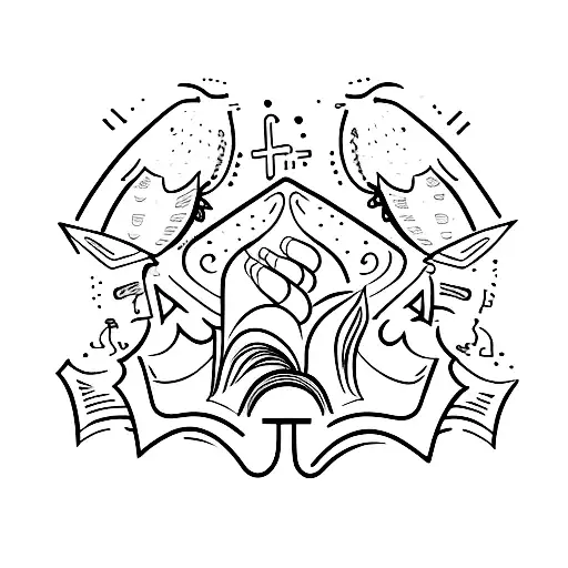 book press tattoo design idea