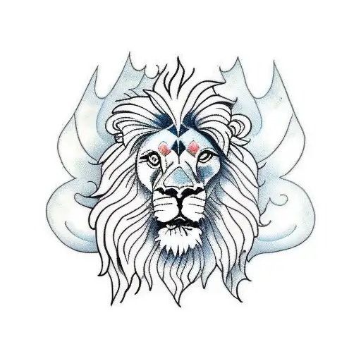 lion with wings and infinity  tattoo design idea