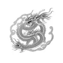 Dragons spiraling around each other tattoo design idea