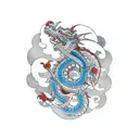Dragons spiraling around each other tattoo design idea