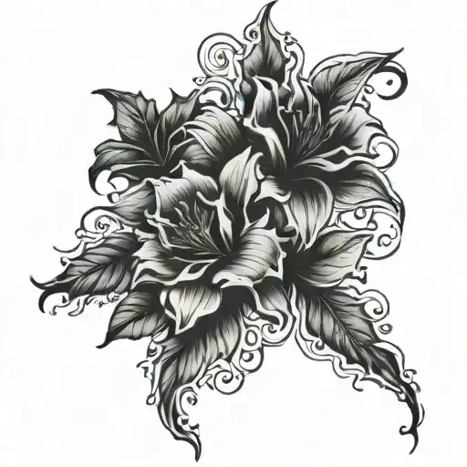 flowers evil see shadows projected tattoo design idea