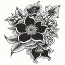 flowers evil tattoo design idea