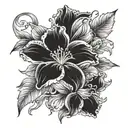 flowers evil tattoo design idea