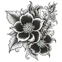 flowers evil tattoo design idea