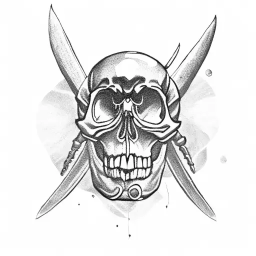 a badass bumble bee with a skull and crossbones  tattoo design idea