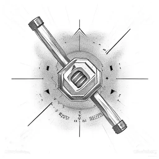 crossed dumbbell  tattoo design idea