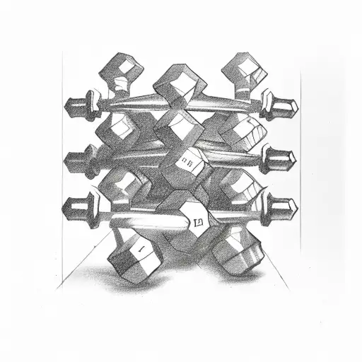 dumbbell with semicolon  tattoo design idea