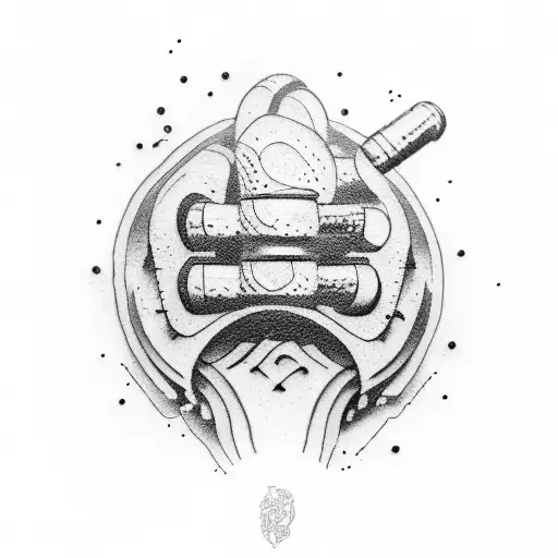 dumbbell with semicolon  tattoo design idea