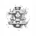 dumbbell with semicolon  tattoo design idea