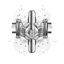 dumbbell with semicolon  tattoo design idea