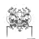 dumbbell with semicolon  tattoo design idea