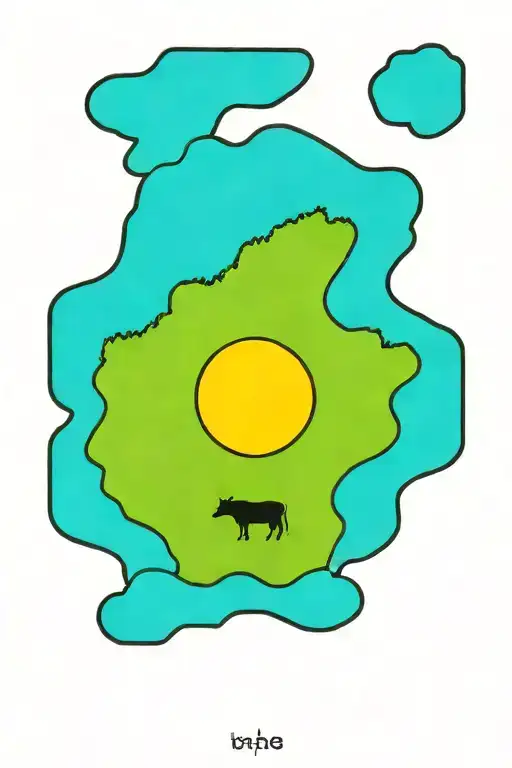 A tattoo of a UFO abduction beam shining down on a cow in a farm field at night tattoo design idea