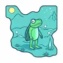 An astronaut frog exploring an alien planet landscape with towering crystal formations and glowing flora tattoo design idea