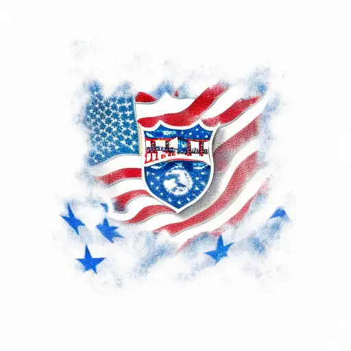american flag tattered tattoo design idea