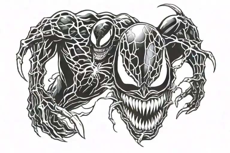 Marvel venom classic comic book style tattoo design idea