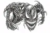 Marvel venom classic comic book style tattoo design idea