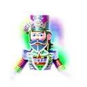 Nutcracker in a purple and green crochet design tattoo design idea